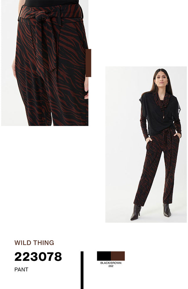 Belted Animal Print Pant