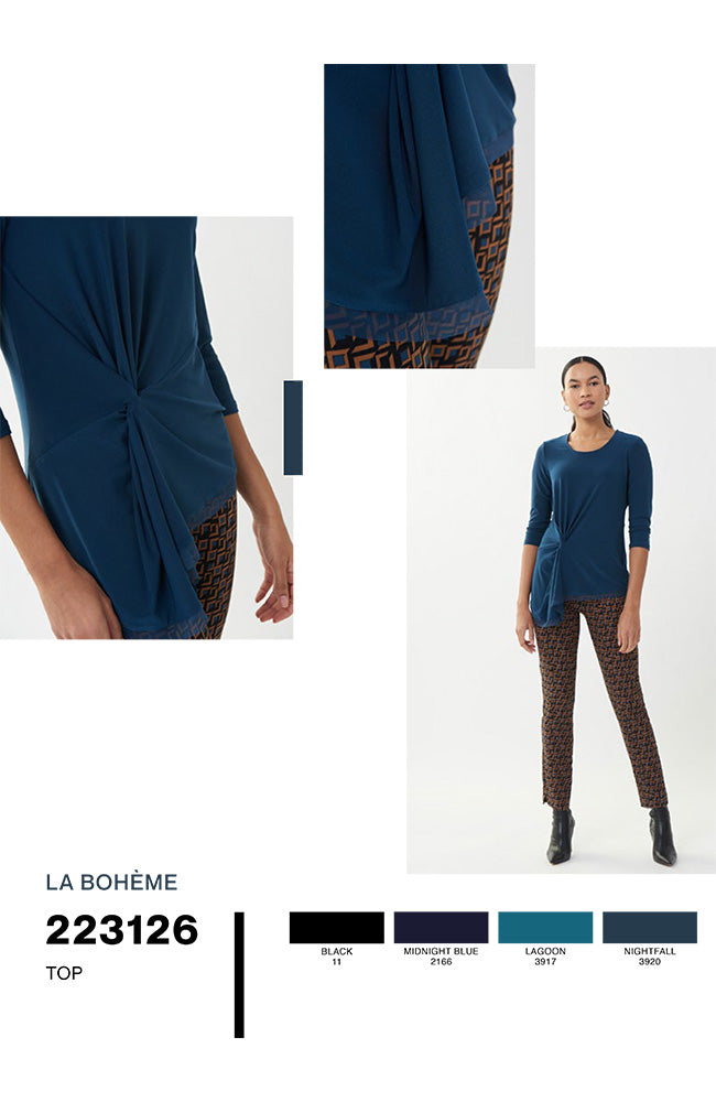 Side Gathered Mesh Tunic