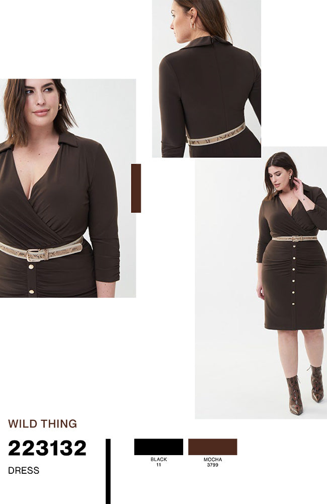 Rouched Dress with Snake Belt
