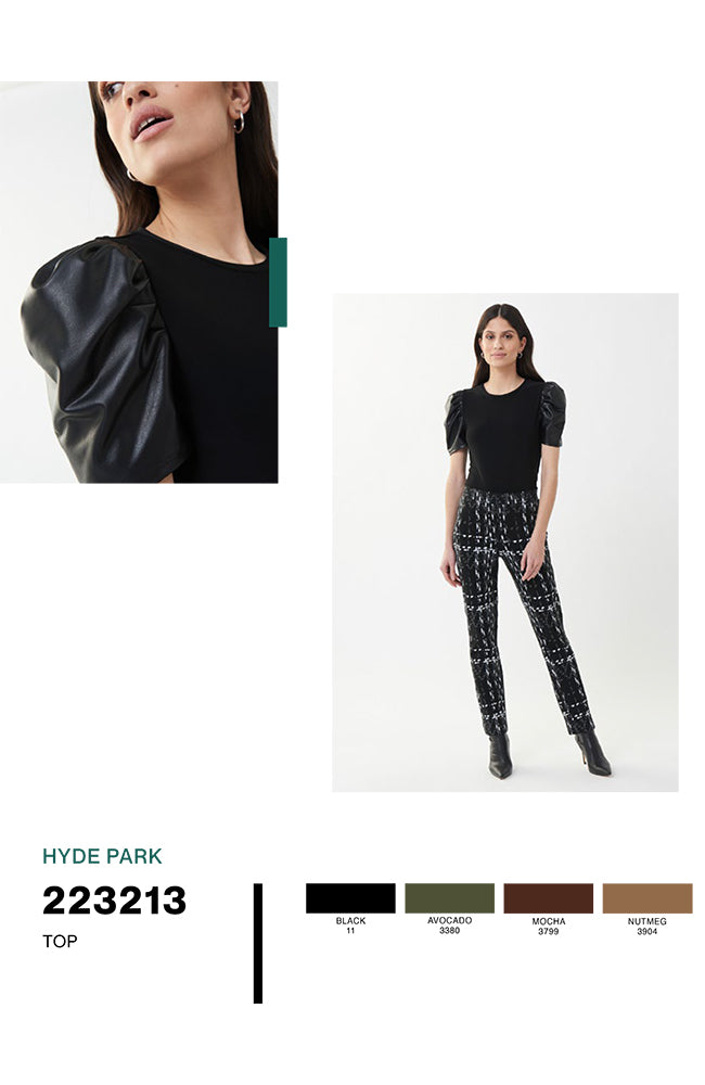 Leatherette Sleeve Top