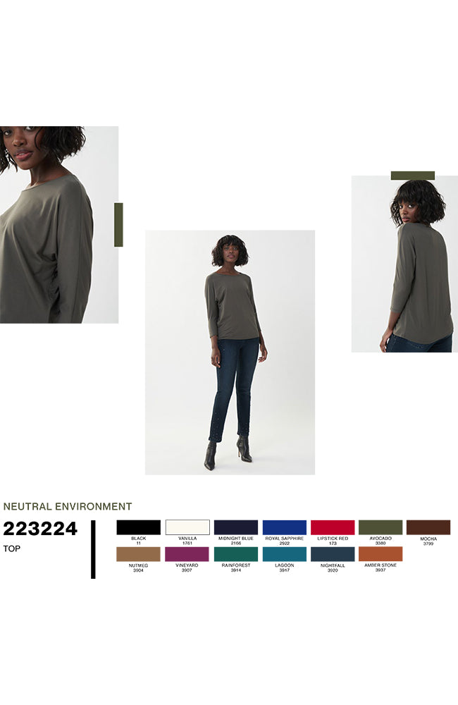 3/4 Sleeve Jersey Pullover