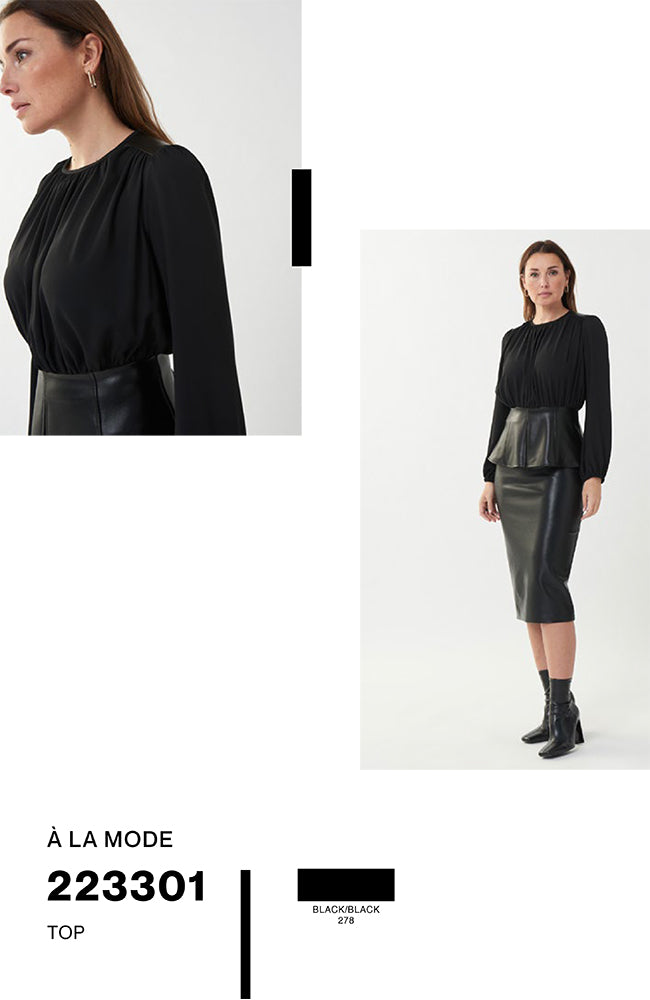 Georgette Leatherette Top