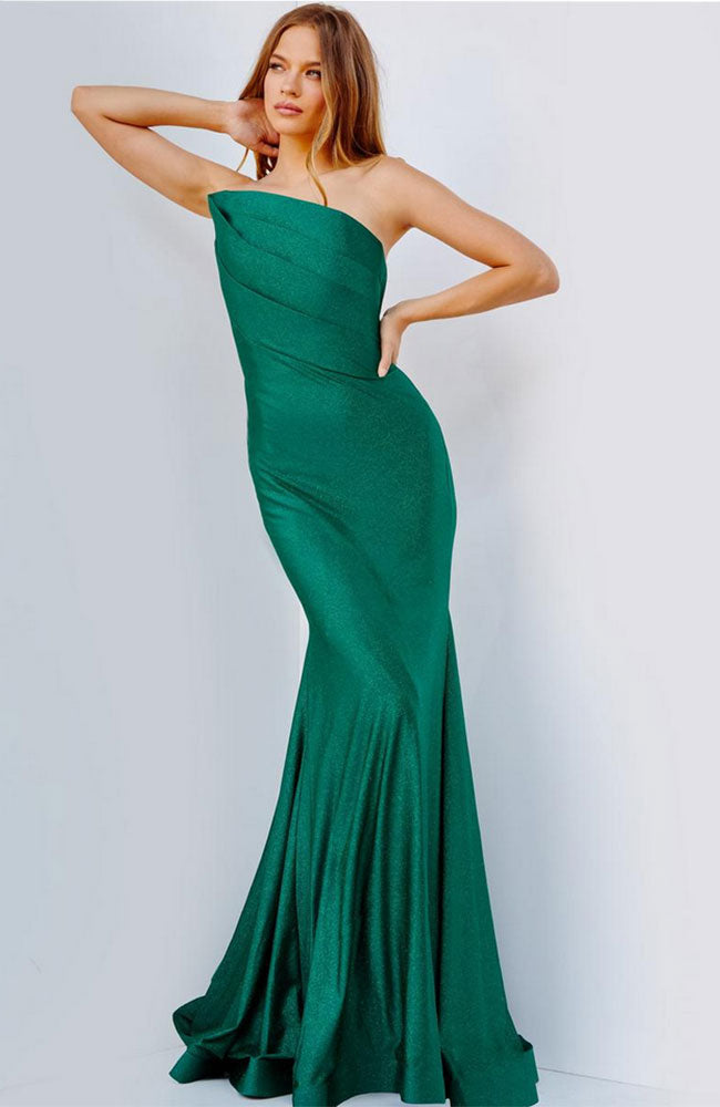 Pleated Asymetric Gown