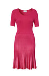 Inset Stripe Godet Dress