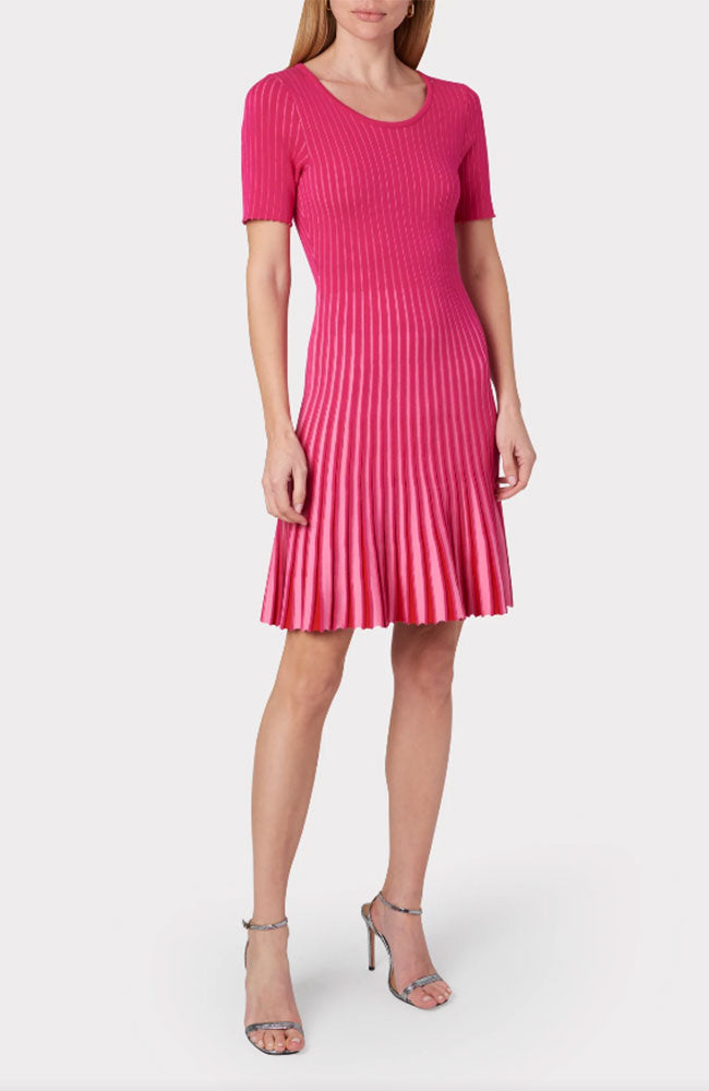 Inset Stripe Godet Dress