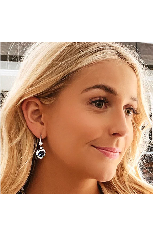 Kate 24 Heart Earring Sapphire Blue