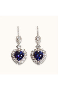 Kate 24 Heart Earring Sapphire Blue