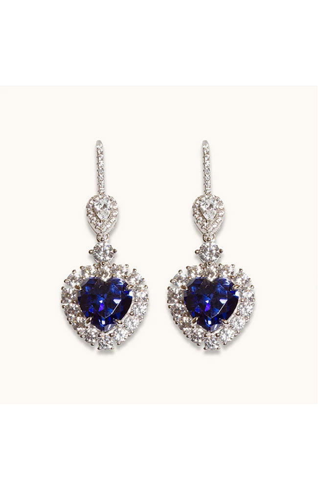 Kate 24 Heart Earring Sapphire Blue