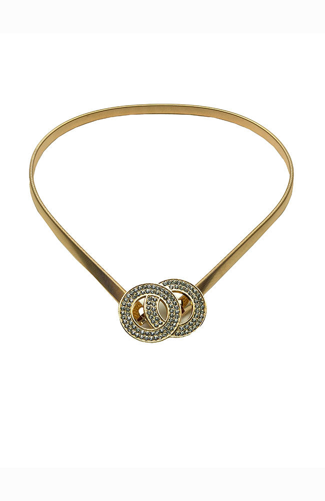 Cobra Belt Gold 2 CZ Circles