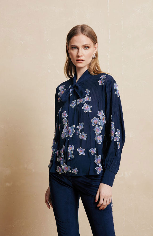 Midnight Embroidered Blouse