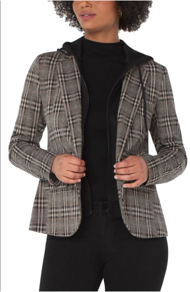 Boyfriend Blazer with Removable Hood