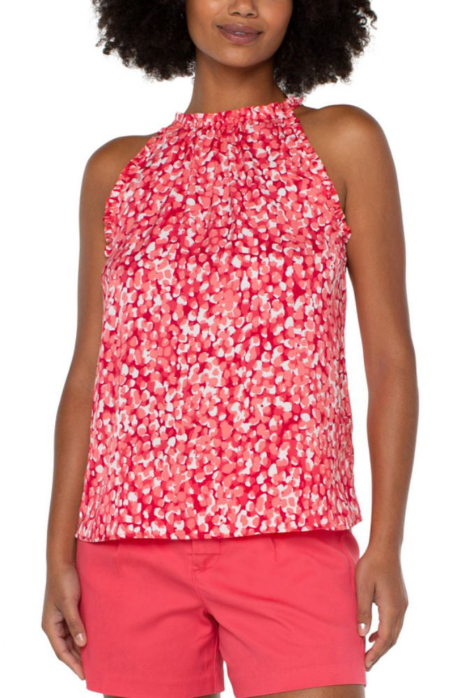 Sleeveless Halter Top Ruffled