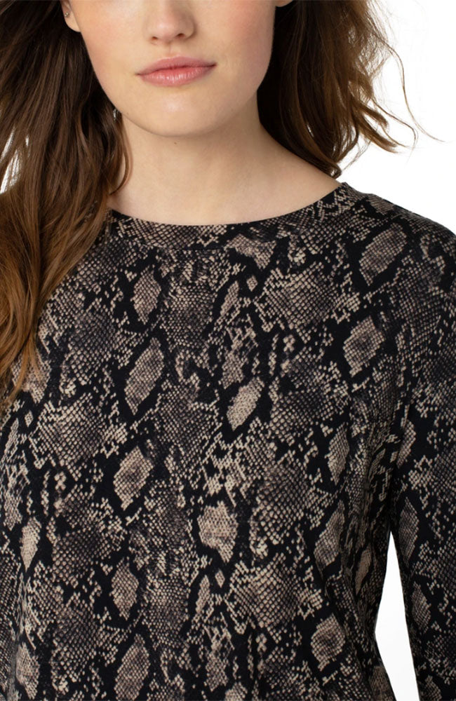 Mock Neck Long Sleeve Zebra Top