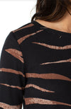 Three Quarter Sleeve Knit Tee Shirt Animal