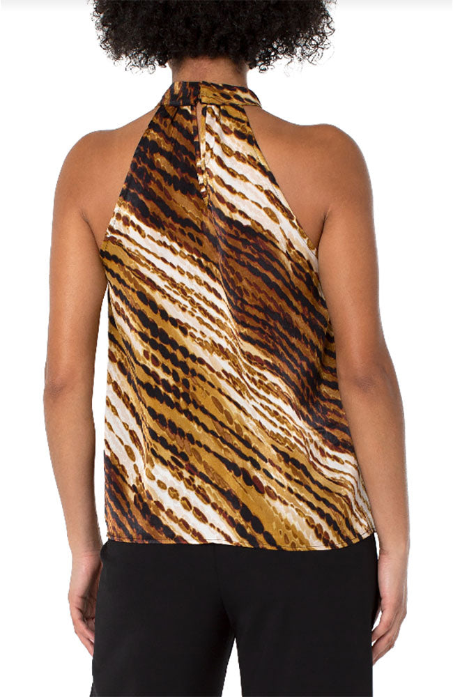 Sleeveless Mock Neck Tank Tiger Eye