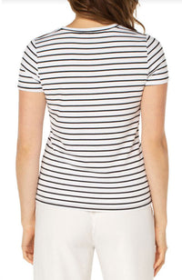 Slim Fit Strped Crew Neck Knit Tee