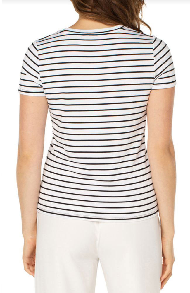 Slim Fit Strped Crew Neck Knit Tee