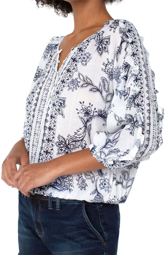 Ruffle Sleeve Dolman Popover