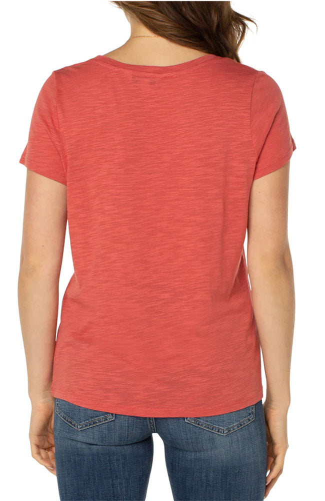 Slim Fit Vneck Slub Tee