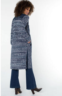 Cardigan Sweater Denim Trim