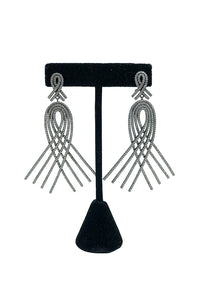 Peacock Shape CZ Earring Silver