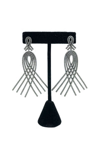 Peacock Shape CZ Earring Silver