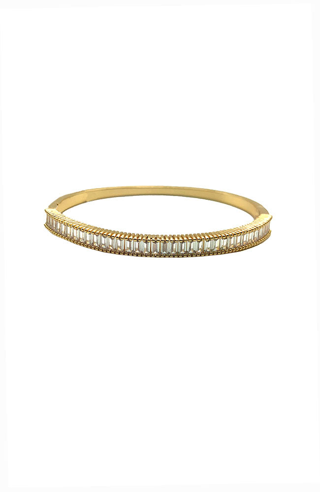 Gold Bracelet Pave Baguette Stones