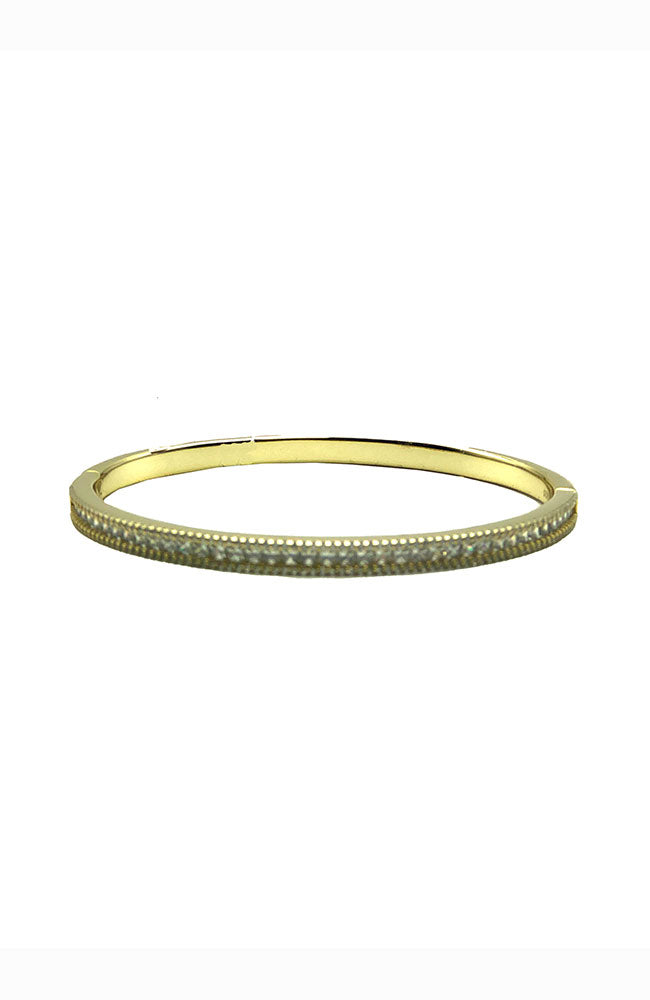 Bangle Clear CZ Stones Gold