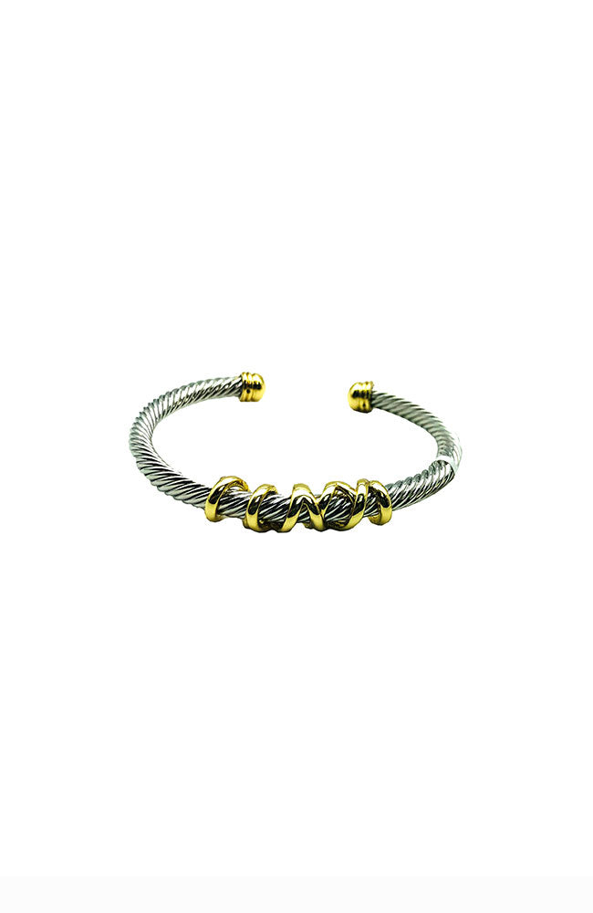 Twisted Cuff Gold Tips Gold Wrap
