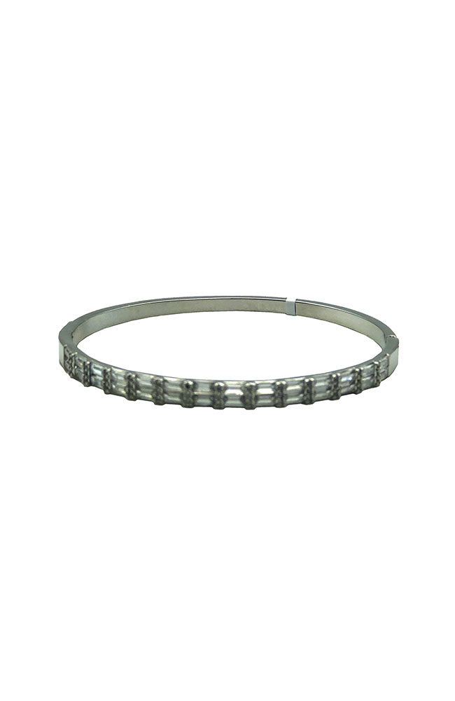 Bangle with Sideway Baguettes Silver