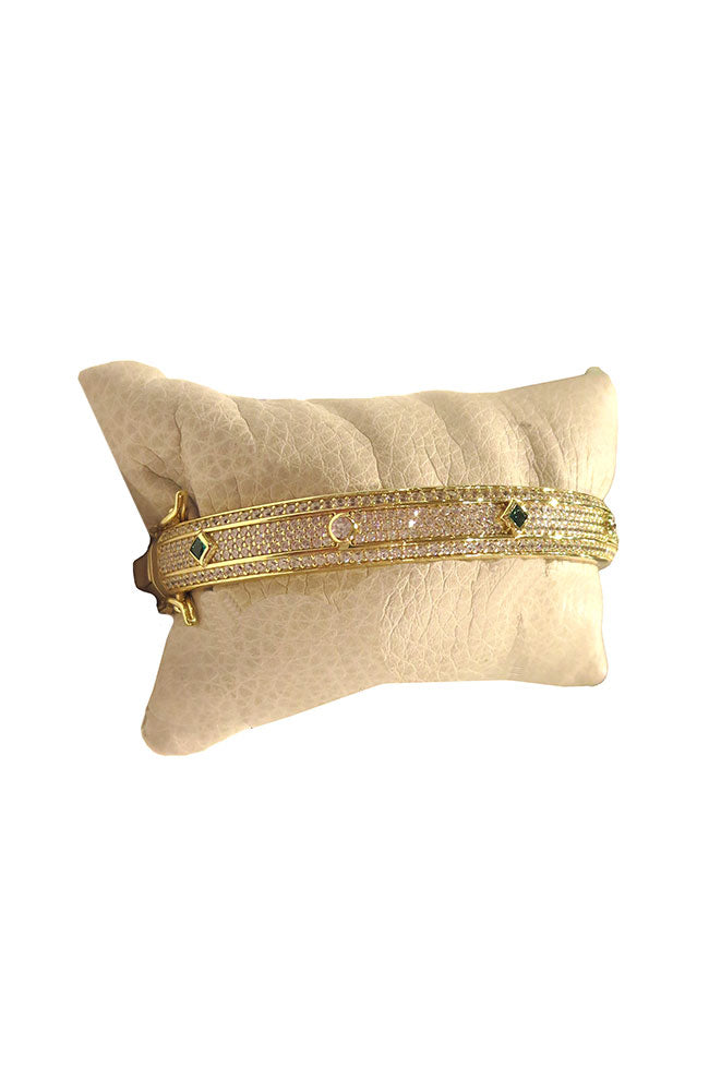 Gold Pave Green Bracelet