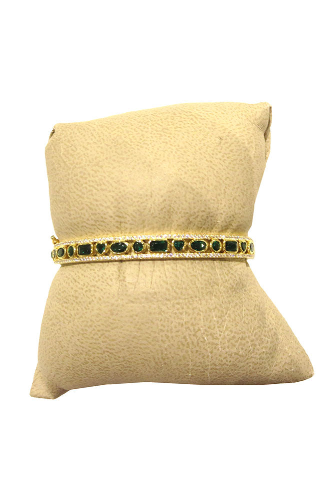 Gold Green Crystal Bracelet
