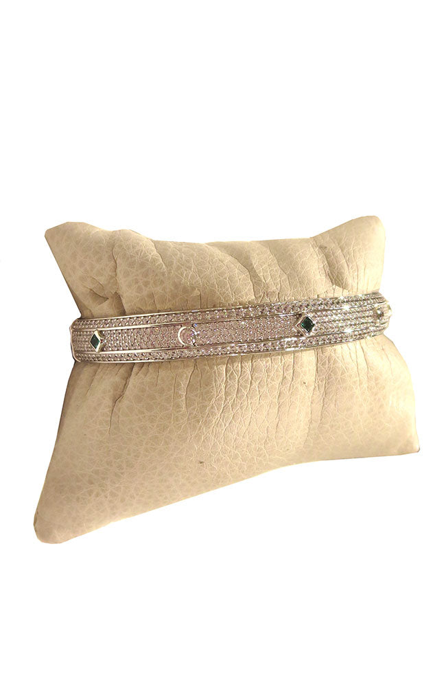 Sil. Pave Green Bracelet