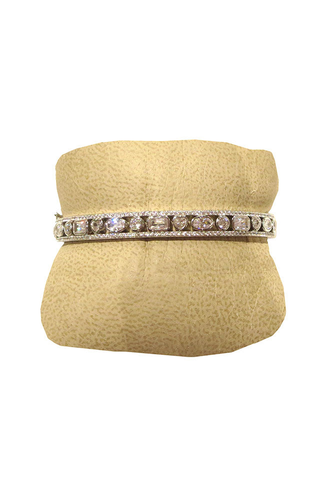 Sil. Crystal Pattern Bracelet