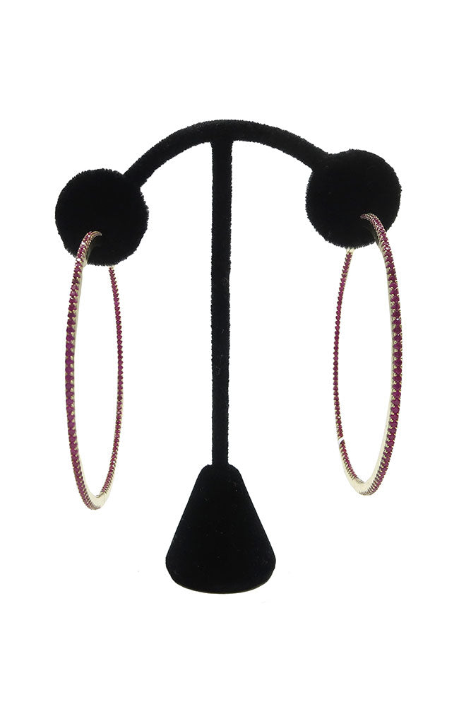 Gold Pink Hoops Lg.