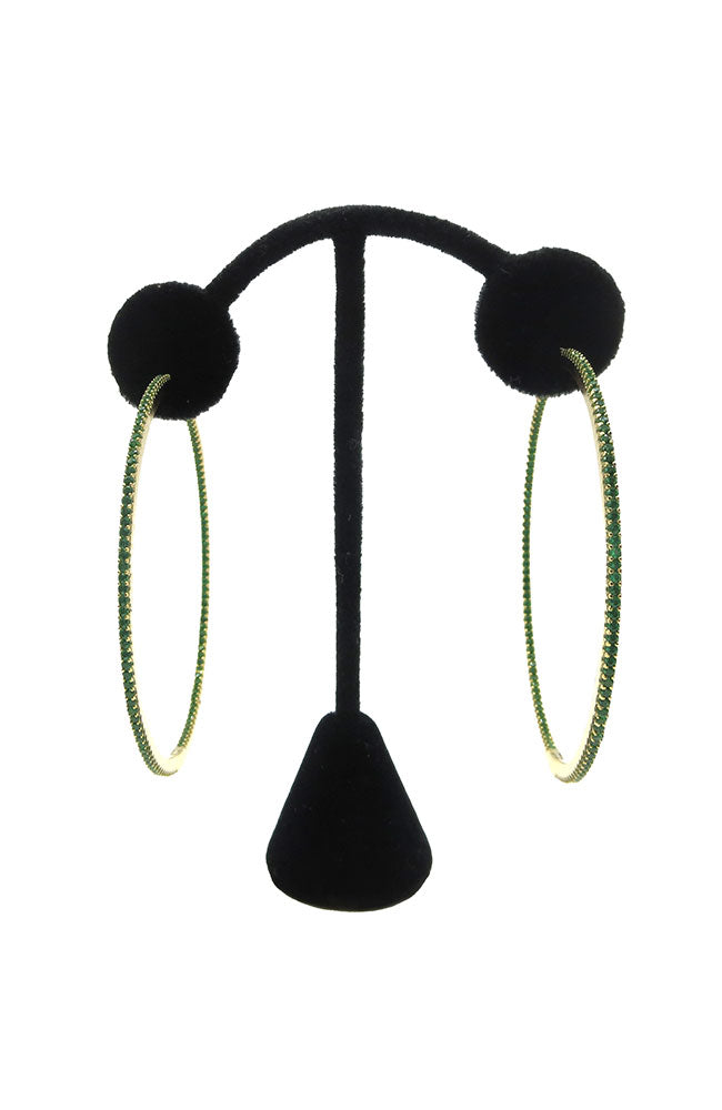 Gold Green Hoops Lg.