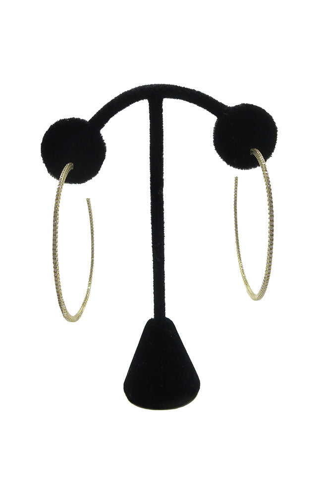 Gold Crystal Hoops