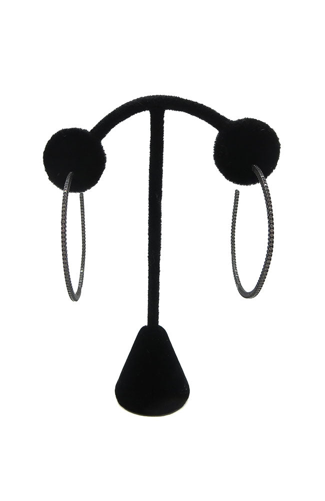 Gunmetal Sparkle Hoops