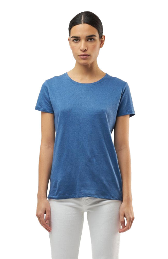 Stretch Linen Short Sleeve Crew
