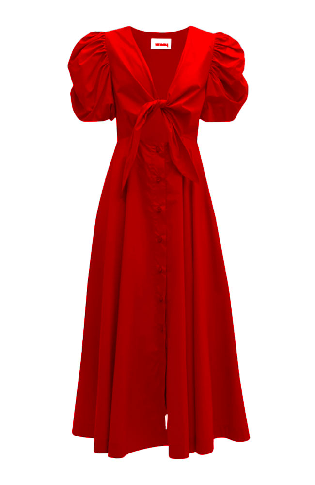 Puff Slv Peekaboo Front Dress