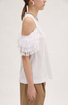 Cold Shoulder Fringe Top