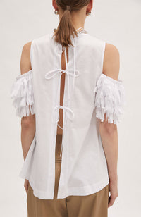 Cold Shoulder Fringe Top