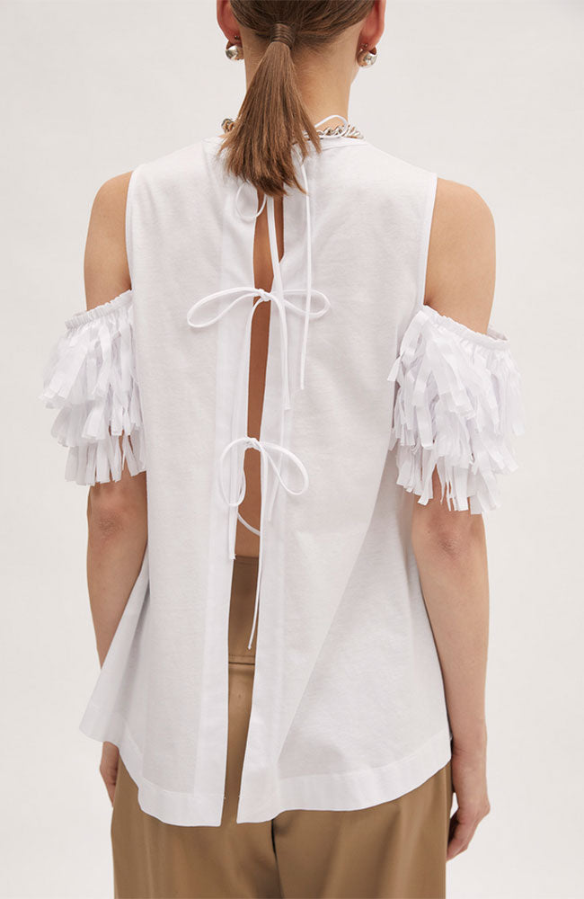 Cold Shoulder Fringe Top