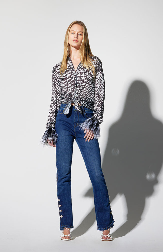 Feather Print Blouse