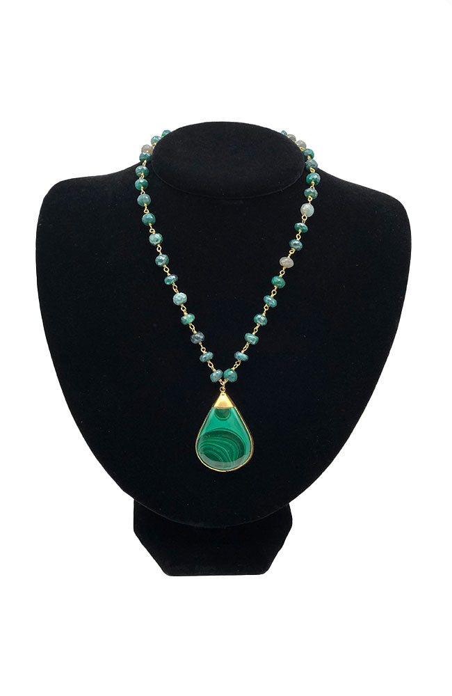 One of a Kind Malachite Pendant Emerald