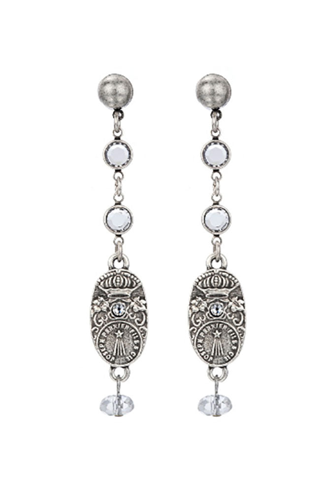 Crystal Channel Drop Earrings