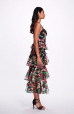 Tiered Skirt Tea Length Dress