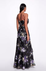 Sheer Cut Out Floral Gown