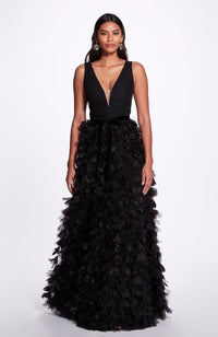 Plunging A-line Gown