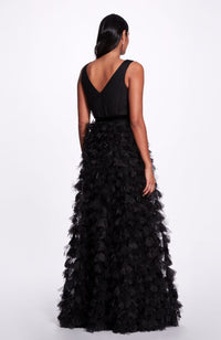 Plunging A-line Gown